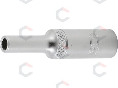 Galvutė ilga 12-kampė | 6,3 mm (1/4") | 4 mm (10702) Galvutė ilga 12-kampė | 6,3 mm (1/4") | 4 mm (10702)