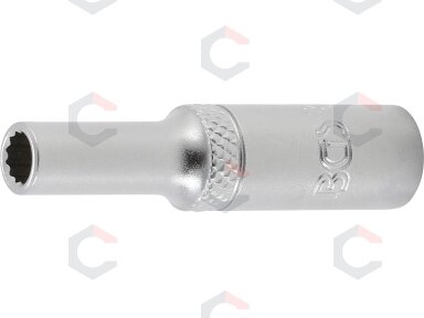 Galvutė ilga 12-kampė | 6,3 mm (1/4") | 5 mm (10704) Galvutė ilga 12-kampė | 6,3 mm (1/4") | 5 mm (10704)