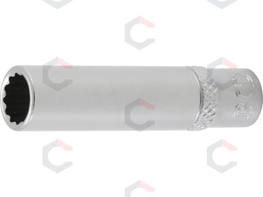 Galvutė ilga 12-kampė | 6,3 mm (1/4") | 8 mm (10708) Galvutė ilga 12-kampė | 6,3 mm (1/4") | 8 mm (10708)