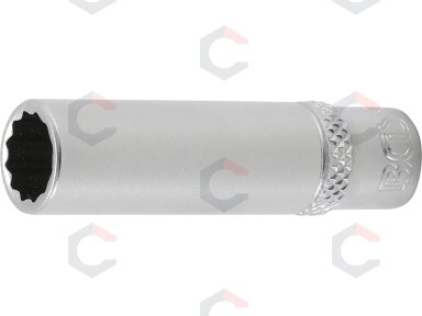 Galvutė ilga 12-kampė | 6,3 mm (1/4") | 9 mm (10709) Galvutė ilga 12-kampė | 6,3 mm (1/4") | 9 mm (10709)