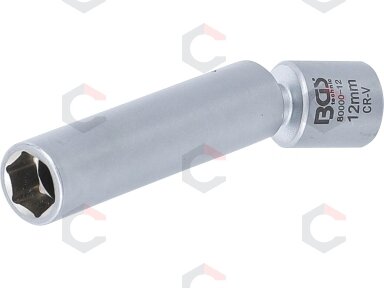 Galvutė kaitinimo ir uždegimo žvakėms | šarnyrinė | 10 mm (3/8") | 12 mm (80000-12) Galvutė kaitinimo ir uždegimo žvakėms | šarnyrinė | 10 mm (3/8") | 12 mm (80000-12)