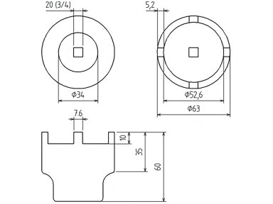 Apatinio atraminio šarnyro kaištinis raktas Mercedes-Benz M-Class W163 / W164 | 3/4" | 4 kaiščiai (5420) Apatinio atraminio šarnyro kaištinis raktas Mercedes-Benz M-Class W163 / W164 | 3/4" | 4 kaiščiai (5420)