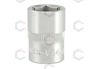 Galvutė šešiakampė | 10 mm (3/8") | 14 mm (YT-3809) Galvutė šešiakampė | 10 mm (3/8") | 14 mm (YT-3809)