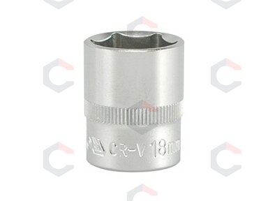 Galvutė šešiakampė | 10 mm (3/8") | 18 mm (YT-3813) Galvutė šešiakampė | 10 mm (3/8") | 18 mm (YT-3813)