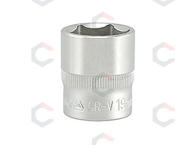 Galvutė šešiakampė | 10 mm (3/8") | 19 mm (YT-3814) Galvutė šešiakampė | 10 mm (3/8") | 19 mm (YT-3814)