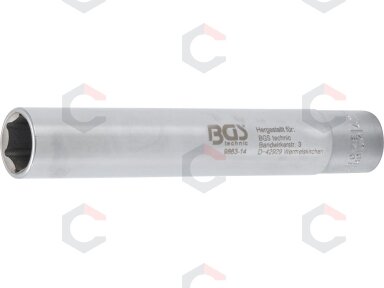 Galvutė šešiakampė | labai ilga | 10 mm (3/8") | 14 mm (9863-14) Galvutė šešiakampė | labai ilga | 10 mm (3/8") | 14 mm (9863-14)