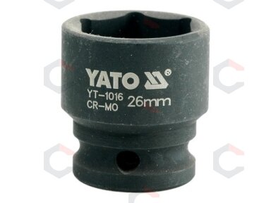 Galvutė smūginė 26 mm 1/2" (YT-1016) Galvutė smūginė 26 mm 1/2" (YT-1016)