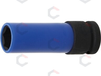 Galvutė smūginė ilga plonasienė | su plastikine apsauga | 12,5 mm (1/2") | 17 mm (7301) Galvutė smūginė ilga plonasienė | su plastikine apsauga | 12,5 mm (1/2") | 17 mm (7301)