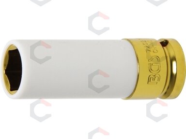 Galvutė smūginė ilga plonasienė | su plastikine apsauga | 12,5 mm (1/2") | 19 mm (7202) Galvutė smūginė ilga plonasienė | su plastikine apsauga | 12,5 mm (1/2") | 19 mm (7202)