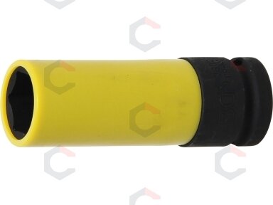 Galvutė smūginė ilga plonasienė | su plastikine apsauga | 12,5 mm (1/2") | 19 mm (7302) Galvutė smūginė ilga plonasienė | su plastikine apsauga | 12,5 mm (1/2") | 19 mm (7302)