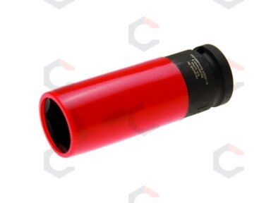 Galvutė smūginė ilga plonasienė | su plastikine apsauga | 12,5 mm (1/2") | 21 mm (7303) Galvutė smūginė ilga plonasienė | su plastikine apsauga | 12,5 mm (1/2") | 21 mm (7303)