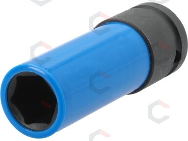 Galvutė smūginė ilga plonasienė | su plastikine apsauga | 12,7 mm (1/2") | 17 mm (YT-10583) Galvutė smūginė ilga plonasienė | su plastikine apsauga | 12,7 mm (1/2") | 17 mm (YT-10583)