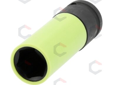 Galvutė smūginė ilga plonasienė | su plastikine apsauga | 12,7 mm (1/2") | 19 mm (YT-10585) Galvutė smūginė ilga plonasienė | su plastikine apsauga | 12,7 mm (1/2") | 19 mm (YT-10585)
