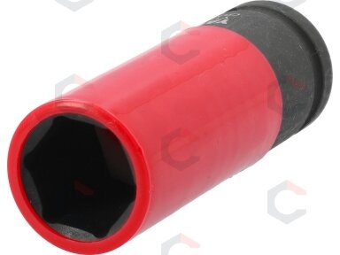 Galvutė smūginė ilga plonasienė | su plastikine apsauga | 12,7 mm (1/2") | 21 mm (YT-10587) Galvutė smūginė ilga plonasienė | su plastikine apsauga | 12,7 mm (1/2") | 21 mm (YT-10587)