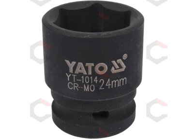 Galvutė smūginė šešiakampė | 12,5 mm (1/2") | 24 mm (YT-1014) Galvutė smūginė šešiakampė | 12,5 mm (1/2") | 24 mm (YT-1014)