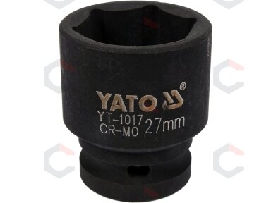 Galvutė smūginė šešiakampė | 12,5 mm (1/2") | 27 mm (YT-1017) Galvutė smūginė šešiakampė | 12,5 mm (1/2") | 27 mm (YT-1017)