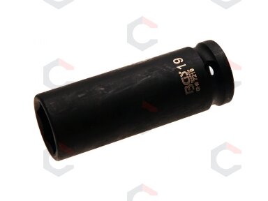 Galvutė smūginė šešiakampė ilga | 12,5 mm (1/2") | 19 mm (7219) Galvutė smūginė šešiakampė ilga | 12,5 mm (1/2") | 19 mm (7219)