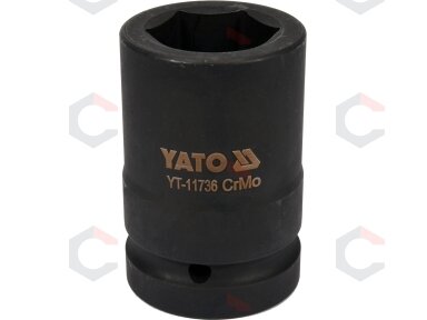 Galvutė smūginė šešiakampė, ilga | 25 mm (1") | 33 mm (YT-11736) Galvutė smūginė šešiakampė, ilga | 25 mm (1") | 33 mm (YT-11736)