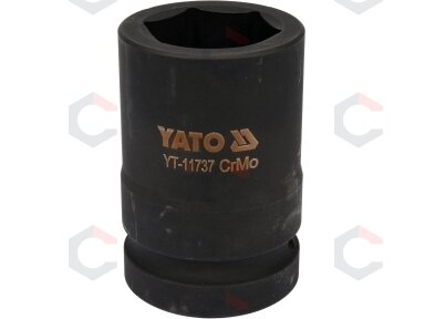 Galvutė smūginė šešiakampė, ilga | 25 mm (1") | 34 mm (YT-11737) Galvutė smūginė šešiakampė, ilga | 25 mm (1") | 34 mm (YT-11737)