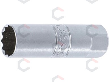 Galvutė žvakėms 12-kampė | 10 mm (3/8") | 16 mm (2792) Galvutė žvakėms 12-kampė | 10 mm (3/8") | 16 mm (2792)