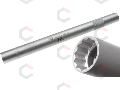 Galvutė žvakėms 12 kampų | ypač ilga | 10 mm (3/8") | 16 mm (2405) Galvutė žvakėms 12 kampų | ypač ilga | 10 mm (3/8") | 16 mm (2405)