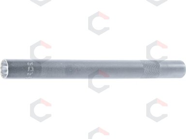Galvutė žvakėms 12 kampų | ypač ilga | 10 mm (3/8") | 18 mm (2449) Galvutė žvakėms 12 kampų | ypač ilga | 10 mm (3/8") | 18 mm (2449)