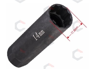 Galvutė žvakėms magnetinė | 10 mm (3/8") | 14 mm (SK2015096) Galvutė žvakėms magnetinė | 10 mm (3/8") | 14 mm (SK2015096)