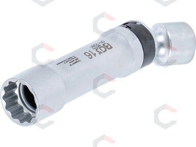 Galvutė žvakėms šarnyrinė 12 kampų, su atramine spyruokle | 10 mm (3/8") | 16 mm (2391)