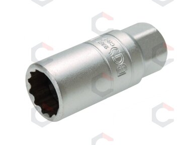 Galvutė žvakėms su guminiu laikikliu, 12 kampų | 10 mm (3/8") | 18 mm (2387) Galvutė žvakėms su guminiu laikikliu, 12 kampų | 10 mm (3/8") | 18 mm (2387)