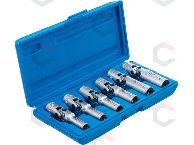Galvutės kaitinimo žvakėms | šarnyrinės | 10 mm (3/8") | 8-16 mm | 6 vnt. (2990) Galvutės kaitinimo žvakėms | šarnyrinės | 10 mm (3/8") | 8-16 mm | 6 vnt. (2990)