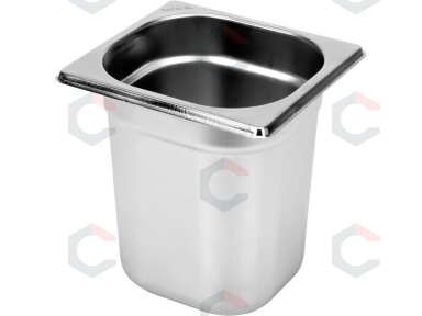 Gastronominis indas GN 1/6 | 176 × 162 × 200 mm | nerūdijantis plienas | 3,4 l (YG-00293)
