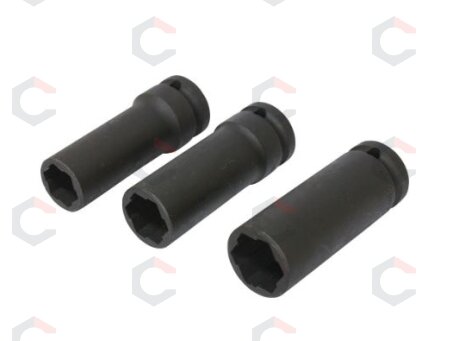Galvučių rinkinys sugadintiems varžtams | ilgos | 17/19/21 mm | 3 vnt. (EH2400) 3 Galvučių rinkinys sugadintiems varžtams | ilgos | 17/19/21 mm | 3 vnt. (EH2400) 3