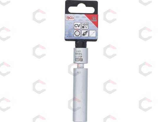 Galvutė kaitinimo ir uždegimo žvakėms | šarnyrinė | 10 mm (3/8") | 14 mm (80000-14) 3 Galvutė kaitinimo ir uždegimo žvakėms | šarnyrinė | 10 mm (3/8") | 14 mm (80000-14) 3