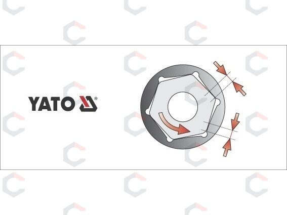 Galvutė šešiakampė | 10 mm (3/8") | 14 mm (YT-3809) 1 Galvutė šešiakampė | 10 mm (3/8") | 14 mm (YT-3809) 1