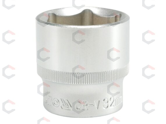 Galvutė 1/2", šešiakampė 32mm (YT-1220) Galvutė 1/2", šešiakampė 32mm (YT-1220)