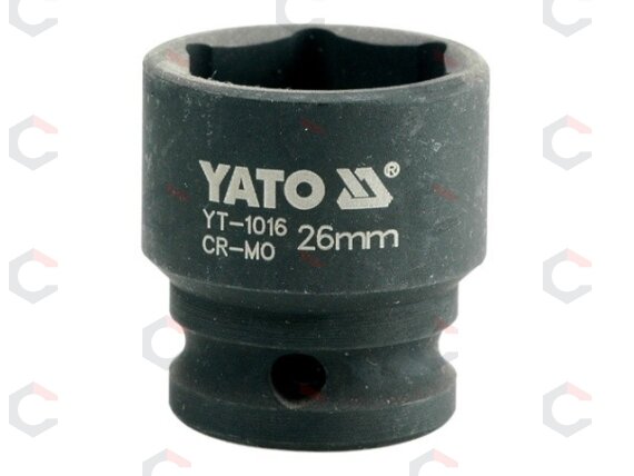 Galvutė smūginė 26 mm 1/2" (YT-1016) Galvutė smūginė 26 mm 1/2" (YT-1016)