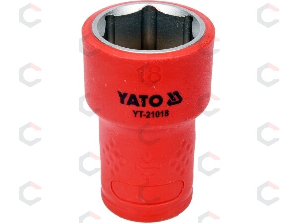 Galvutė izoliuota 18 mm, 3/8" VDE (YT-21018) Galvutė izoliuota 18 mm, 3/8" VDE (YT-21018)
