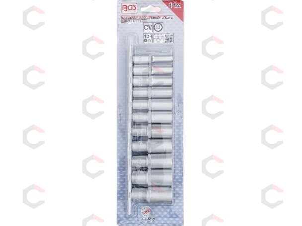 Galvučių rinkinys, 12 kampų, ilgos | 10 mm (3/8") | 8 - 19 mm | 11 vnt. (5252) 3 Galvučių rinkinys, 12 kampų, ilgos | 10 mm (3/8") | 8 - 19 mm | 11 vnt. (5252) 3
