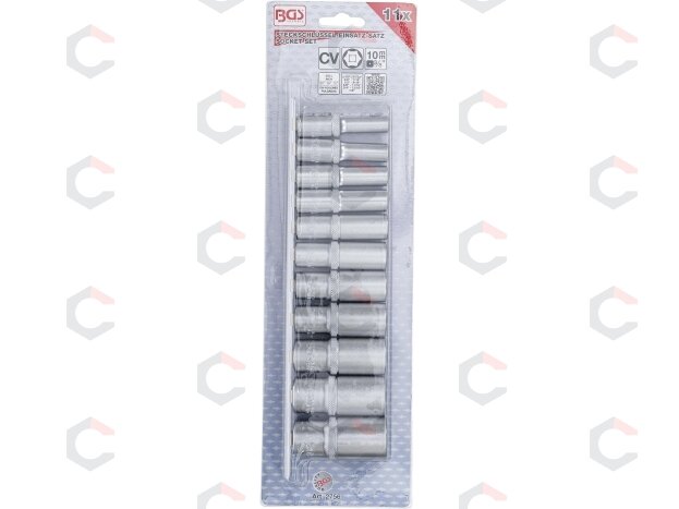 Galvučių rinkinys, šešiakampės, ilgos | 10 mm (3/8") | Coliniai dydžiai | 11 vnt. (2756) 3