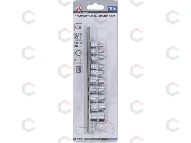 Galvučių rinkinys E-Tipas | 6,3 mm (1/4") / 10 mm (3/8") | E4 - E16 | 10 vnt. (9548) 3 Galvučių rinkinys E-Tipas | 6,3 mm (1/4") / 10 mm (3/8") | E4 - E16 | 10 vnt. (9548) 3