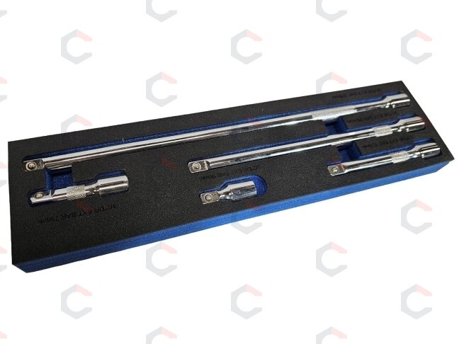 Galvučių ilgintuvų rinkinys | Cr-V 50BV30 | 12,5 mm (1/2") | 50 - 375 mm | 5 vnt. (SK1236) 2 Galvučių ilgintuvų rinkinys | Cr-V 50BV30 | 12,5 mm (1/2") | 50 - 375 mm | 5 vnt. (SK1236) 2