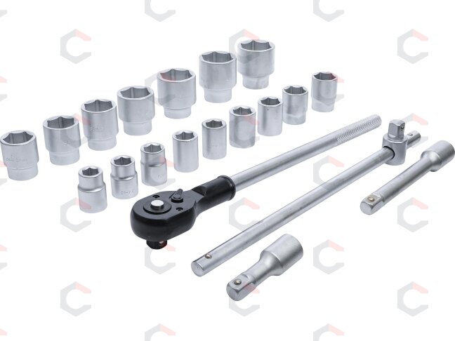 Galvučių ir rakto komplektas | 20 mm (3/4") | 19-50 mm | 20 vnt. (15113) 1