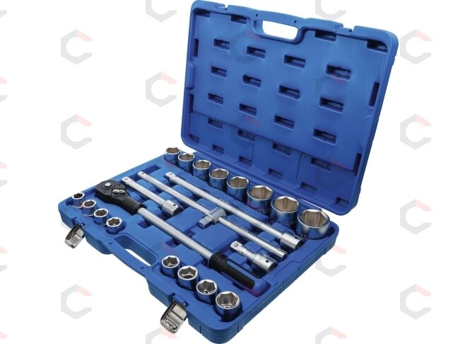Galvučių ir rakto komplektas | 20 mm (3/4") | 21 vnt. (1207) 3 Galvučių ir rakto komplektas | 20 mm (3/4") | 21 vnt. (1207) 3