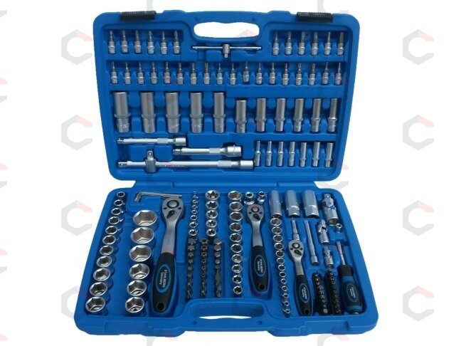 Galvučių ir raktų komplektas 1/4"+3/8"+1/2", 171 vnt "Stahlberg" (H-171X) Galvučių ir raktų komplektas 1/4"+3/8"+1/2", 171 vnt "Stahlberg" (H-171X)