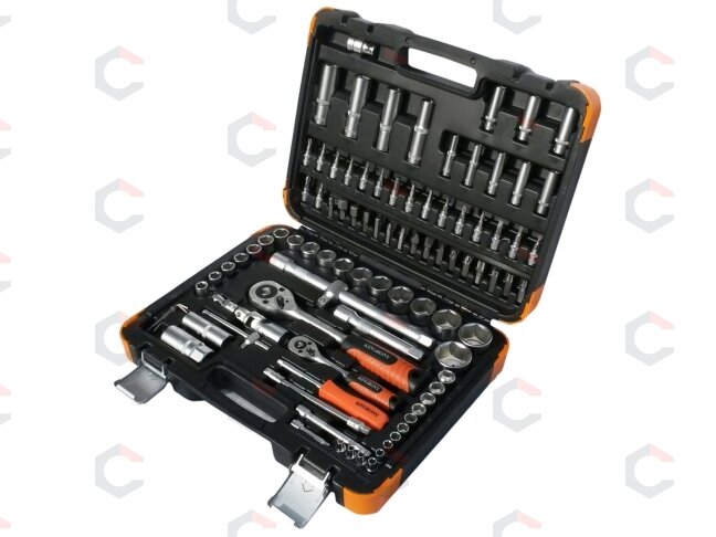 Galvučių ir raktų komplektas 94 dalių, 1/4" + 1/2" (KR121094C) 2 Galvučių ir raktų komplektas 94 dalių, 1/4" + 1/2" (KR121094C) 2
