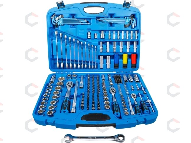 Galvučių ir raktų komplektas | terkšliniai veržliarakčiai | 6,3 mm (1/4") / 10 mm (3/8") / 12,5 mm (1/2") | 218 vnt. (8820) Galvučių ir raktų komplektas | terkšliniai veržliarakčiai | 6,3 mm (1/4") / 10 mm (3/8") / 12,5 mm (1/2") | 218 vnt. (8820)