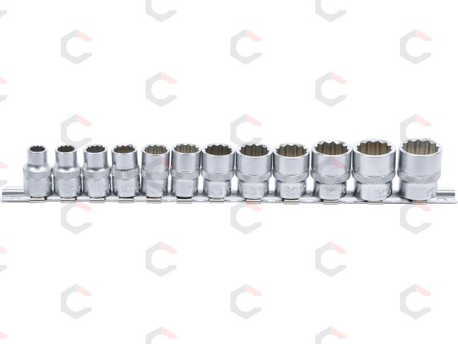 Galvučių rinkinys 12 kampų | 10 mm (3/8") | 8 - 19 mm | 12 vnt. (9105) 1 Galvučių rinkinys 12 kampų | 10 mm (3/8") | 8 - 19 mm | 12 vnt. (9105) 1
