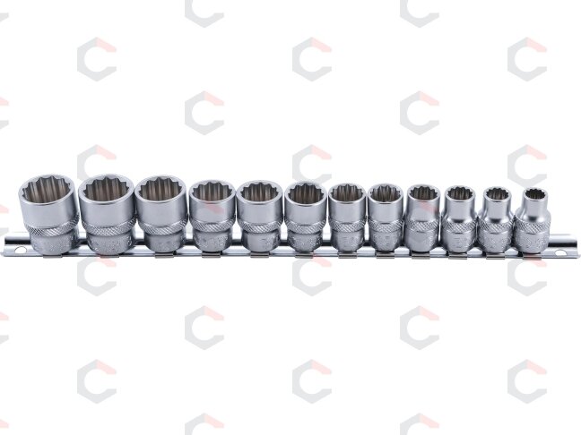 Galvučių rinkinys 12 kampų | 10 mm (3/8") | 8 - 19 mm | 12 vnt. (9105) 4 Galvučių rinkinys 12 kampų | 10 mm (3/8") | 8 - 19 mm | 12 vnt. (9105) 4