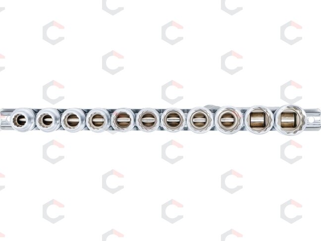 Galvučių rinkinys 12 kampų | 12,5 mm (1/2") | 10 - 21 mm | 11 vnt. (9107) 2