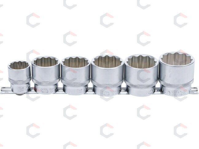 Galvučių rinkinys 12 kampų | 12,5 mm (1/2") | 24 - 38 mm | 6 vnt. (70102) 1 Galvučių rinkinys 12 kampų | 12,5 mm (1/2") | 24 - 38 mm | 6 vnt. (70102) 1